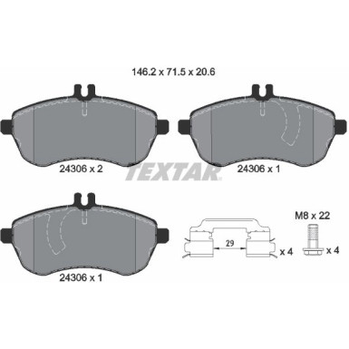 Textar Bremsbelagsatz, Scheibenbremse Q+ 2430602 Textar Bremsbelagsatz, Scheibenbremse Q+ 2430602