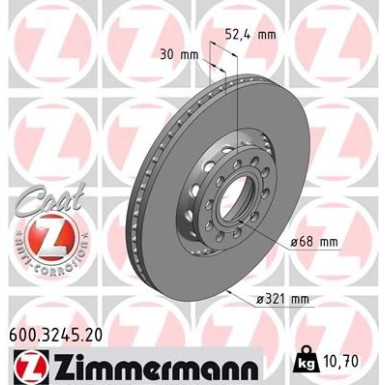 Zimmermann Bremsscheibe Coat Z 600.3245.20