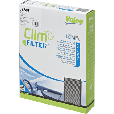 VALEO 698801 Innenraumfilter Aktivkohlefilter 279x216x57mm CLIMFILTER PROTECT VALEO 698801 Innenraumfilter Aktivkohlefilter 279x216x57mm CLIMFILTER PROTECT