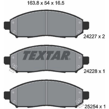 Textar Bremsbelagsatz, Scheibenbremse 2422704