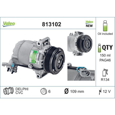 Valeo Kompressor, Klimaanlage VALEO CORE-FLEX 813102