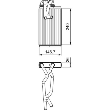 Valeo Wärmetauscher, Innenraumheizung 811525