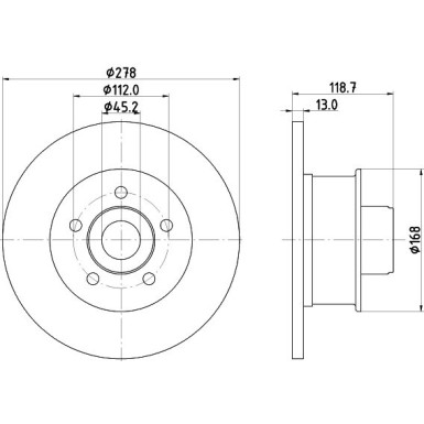 Hella Bremsscheibe 8DD 355 100-471