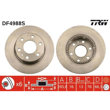 Bremsscheibe TRW SINGLE DF4988S