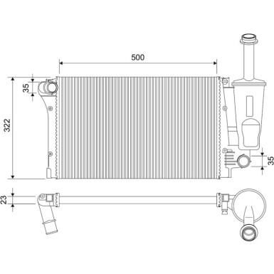 Kühler, Motorkühlung 701886 Kühler, Motorkühlung 701886