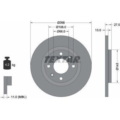 Textar Bremsscheibe PRO 92089103 Textar Bremsscheibe PRO 92089103
