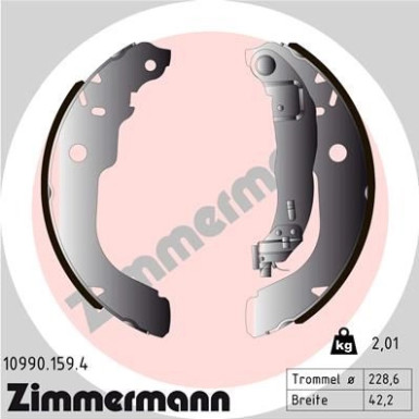 Zimmermann Bremsbackensatz 10990.159.4 Zimmermann Bremsbackensatz 10990.159.4