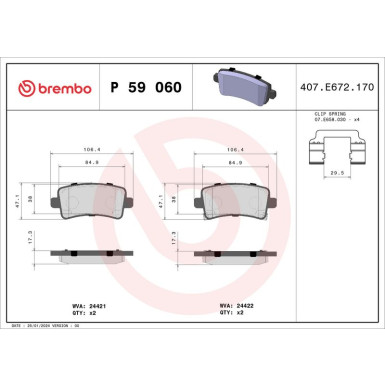 Brembo Bremsbelagsatz, Scheibenbremse PRIME LINE P 59 060 Brembo Bremsbelagsatz, Scheibenbremse PRIME LINE P 59 060