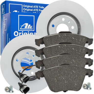 ATE 24.0130-0175.1 Bremsscheibe 321mm + 13.0460-7201.2 Bremsbeläge inkl. Warnkontakt für AUDI A8, A6 ATE 24.0130-0175.1 Bremsscheibe 321mm + 13.0460-7201.2 Bremsbeläge inkl. Warnkontakt für AUDI A8, A6