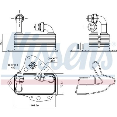 Nissens Ölkühler, Motoröl FIRST FIT 90803