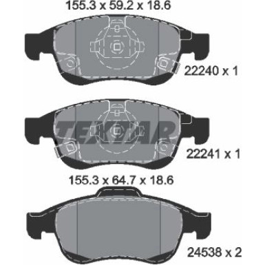 Textar Bremsbelagsatz, Scheibenbremse Q+ 2224001
