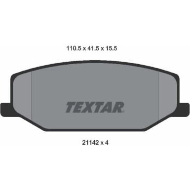 Textar Bremsbelagsatz, Scheibenbremse 2114202 Textar Bremsbelagsatz, Scheibenbremse 2114202