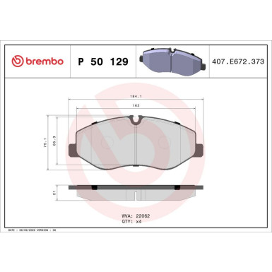 Brembo Bremsbelagsatz, Scheibenbremse PRIME LINE P 50 129 Brembo Bremsbelagsatz, Scheibenbremse PRIME LINE P 50 129
