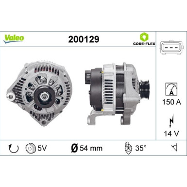 Valeo Generator VALEO CORE-FLEX 200129 Valeo Generator VALEO CORE-FLEX 200129