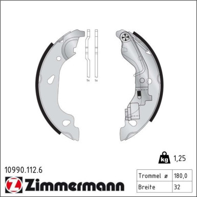 Bremsbackensatz 10990.112.6 Bremsbackensatz 10990.112.6