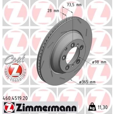 Zimmermann Bremsscheibe Coat Z 460.4519.20