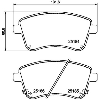 Hella Pagid Bremsbelagsatz, Scheibenbremse 8DB 355 015-331 Hella Pagid Bremsbelagsatz, Scheibenbremse 8DB 355 015-331