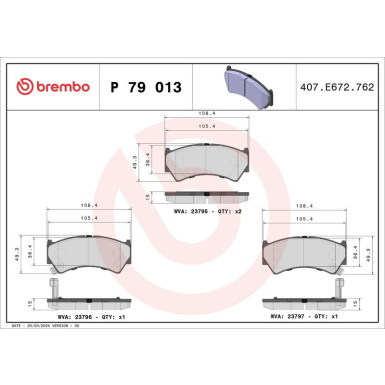 Bremsbelagsatz, Scheibenbremse P 79 013 Bremsbelagsatz, Scheibenbremse P 79 013