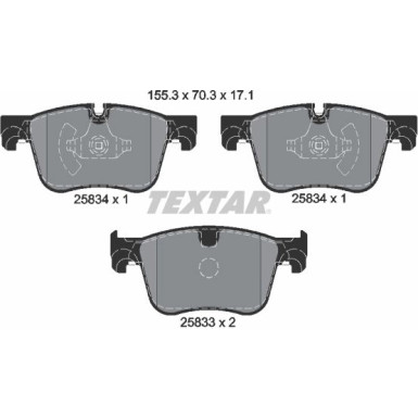Textar Bremsbelagsatz, Scheibenbremse Q+ 2583401 Textar Bremsbelagsatz, Scheibenbremse Q+ 2583401