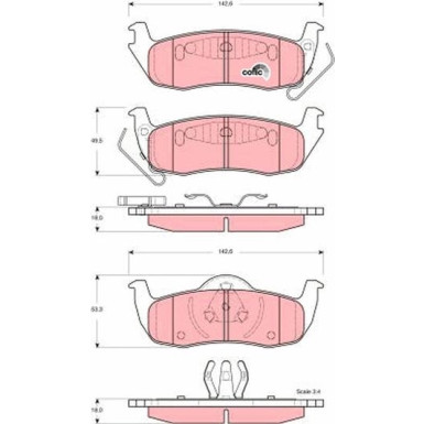 TRW Bremsbelagsatz, Scheibenbremse COTEC GDB4137