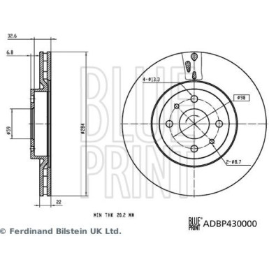 Blue Print Bremsscheibe ADBP430000