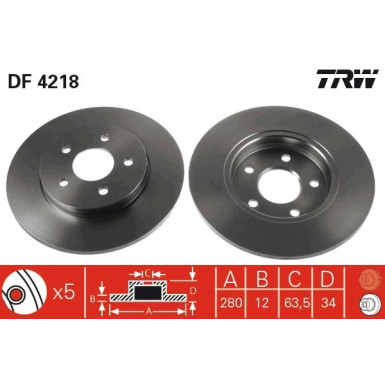 TRW Bremsscheibe DF4218 TRW Bremsscheibe DF4218