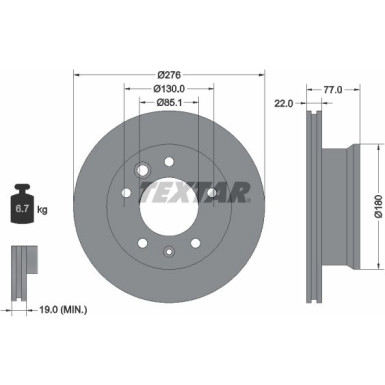 Textar Bremsscheibe PRO 92131503 Textar Bremsscheibe PRO 92131503