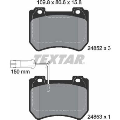 Textar Bremsbelagsatz, Scheibenbremse Q+ 2485201 Textar Bremsbelagsatz, Scheibenbremse Q+ 2485201