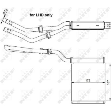 NRF Wärmetauscher, Innenraumheizung mit Rohr EASY FIT 54303