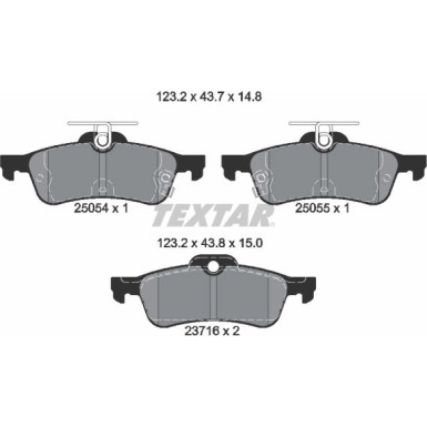 Textar Bremsbelagsatz, Scheibenbremse Q+ 2505401 Textar Bremsbelagsatz, Scheibenbremse Q+ 2505401