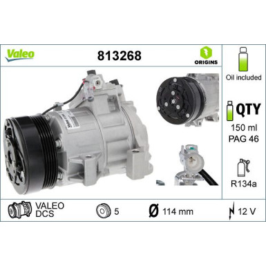Kompressor, Klimaanlage Valeo Origins New OE TECHNOLOGIE 813268