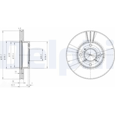 Delphi Bremsscheibe BG3341 Delphi Bremsscheibe BG3341