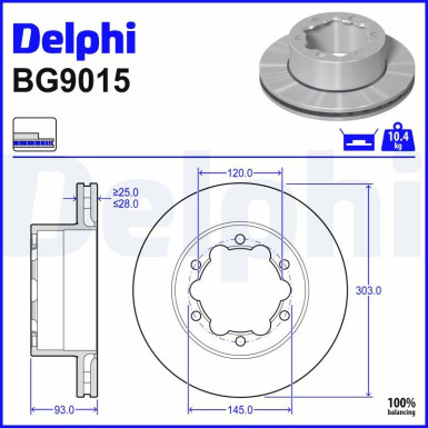 Delphi Bremsscheibe BG9015 Delphi Bremsscheibe BG9015