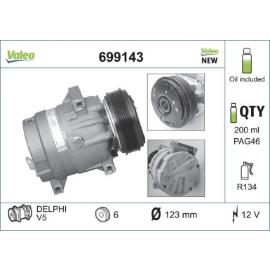 Valeo Kompressor, Klimaanlage VALEO CORE-FLEX 699143