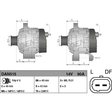Denso Generator DAN515