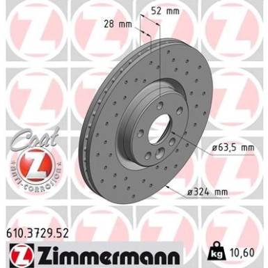 Zimmermann Bremsscheibe SPORT Z 610.3729.52
