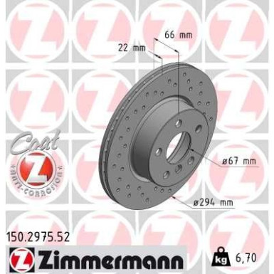 Zimmermann Bremsscheibe SPORT Z 150.2975.52