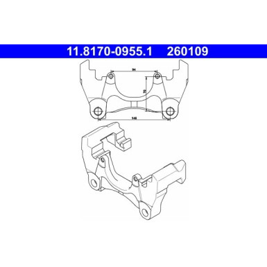 ATE Halter, Bremssattel 11.8170-0955.1