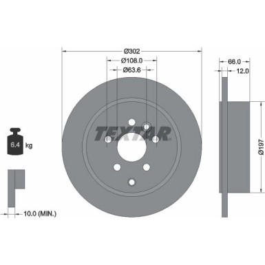 Textar Bremsscheibe PRO 92162703 Textar Bremsscheibe PRO 92162703