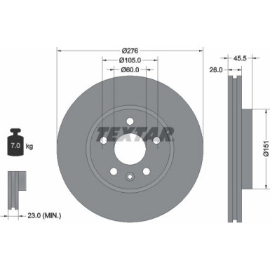 Textar Bremsscheibe PRO 92198903