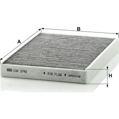 MANN-FILTER CUK 2742 Innenraumfilter, Aktivkohlefilter