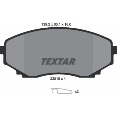 Textar Bremsbelagsatz, Scheibenbremse 2351501
