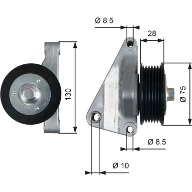 Gates Umlenk-/Führungsrolle, Keilrippenriemen DriveAlign™ T36422
