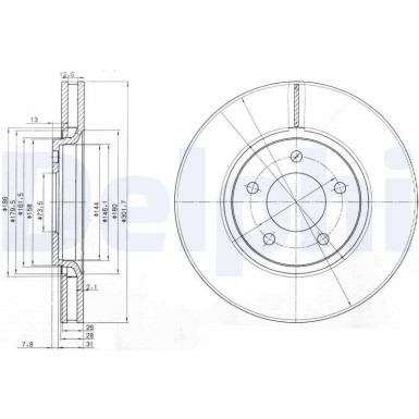 Delphi Bremsscheibe BG3716 Delphi Bremsscheibe BG3716