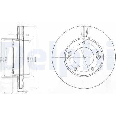 Delphi Bremsscheibe BG3858 Delphi Bremsscheibe BG3858