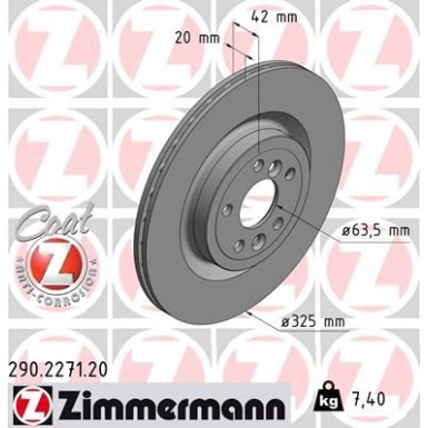 Zimmermann Bremsscheibe Coat Z 290.2271.20