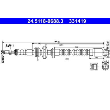 ATE Bremsschlauch 24.5118-0688.3 ATE Bremsschlauch 24.5118-0688.3