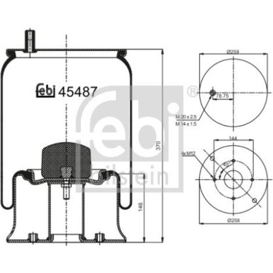 FEBI BILSTEIN 45487 Federbalg, Luftfederung