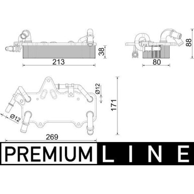 Mahle Ölkühler, Automatikgetriebe BEHR Premium Line CLC 283 000P