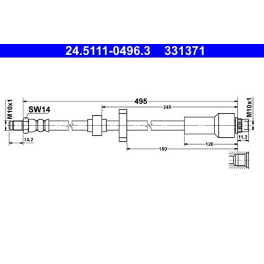 ATE Bremsschlauch 24.5111-0496.3 ATE Bremsschlauch 24.5111-0496.3